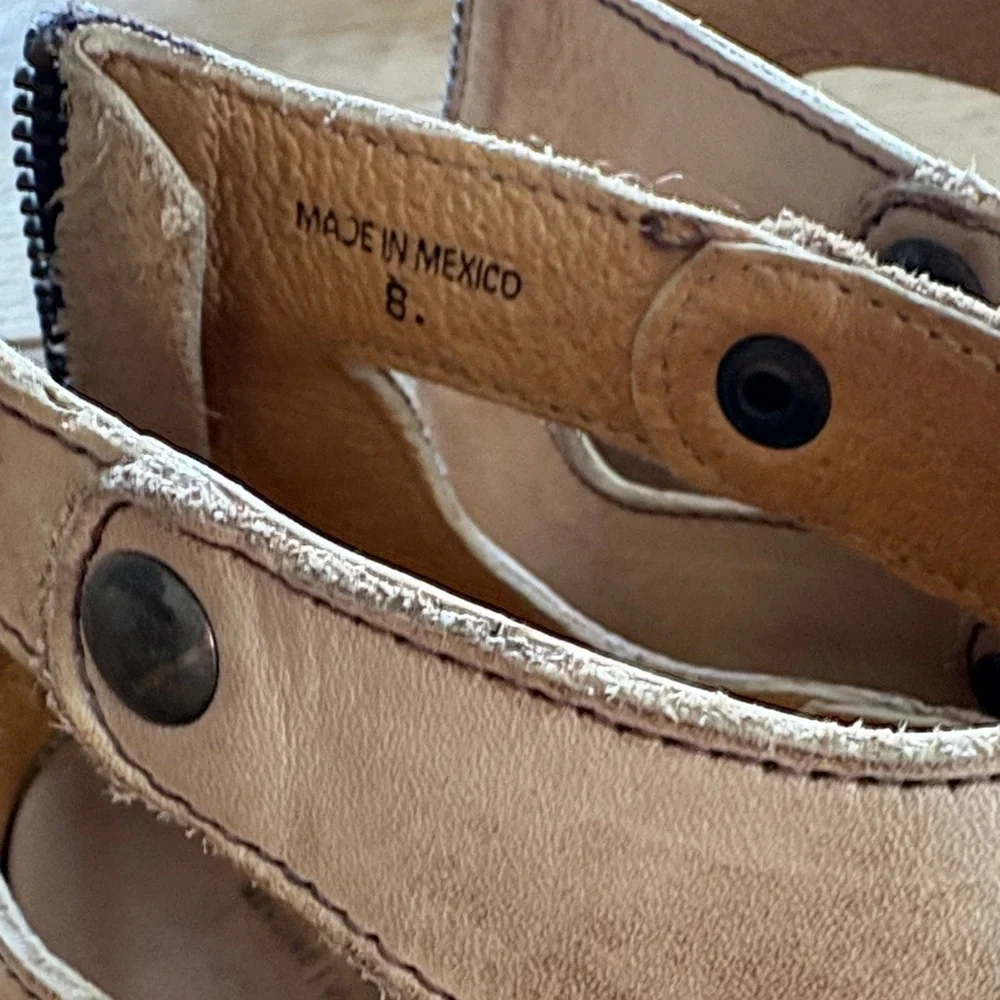 Women's Tan Leather Sandals - Picture 2 of 7